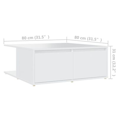 vidaXL Salontafel 80x80x31 cm bewerkt hout wit