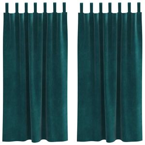 vidaXL Verduisterende gordijnen 2 pcs Donkergroen 140 x 175 cm Fluweel
