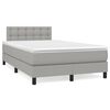 vidaXL Boxspring met matras en LED stof lichtgrijs 120x190 cm