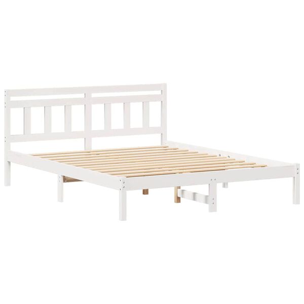 vidaXL Bedframe Wit 150 x 200 cm Massief grenenhout