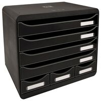Exacompta Bureauladeblok Store-Box met 7 lades glanzend zwart
