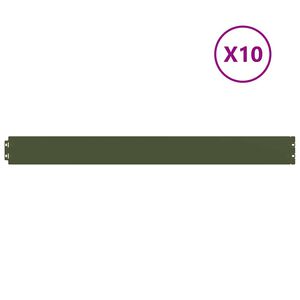 vidaXL Gazonranden 10 st 10x103 cm koudgewalst staal olijfgroen