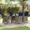 vidaXL Tuin Eetset 5 pcs Grijs poly rattan