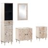 vidaXL Badkamermeubelset 4 st Wit Massief Mango Hout