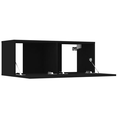 vidaXL 8-delige Tv-meubelset bewerkt hout zwart