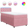 vidaXL Boxspring met matras fluweel roze 80x200 cm