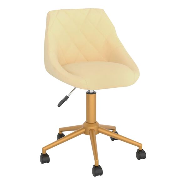 vidaXL Eetkamerstoelen draaibaar 4 st fluweel cr&egrave;mekleurig