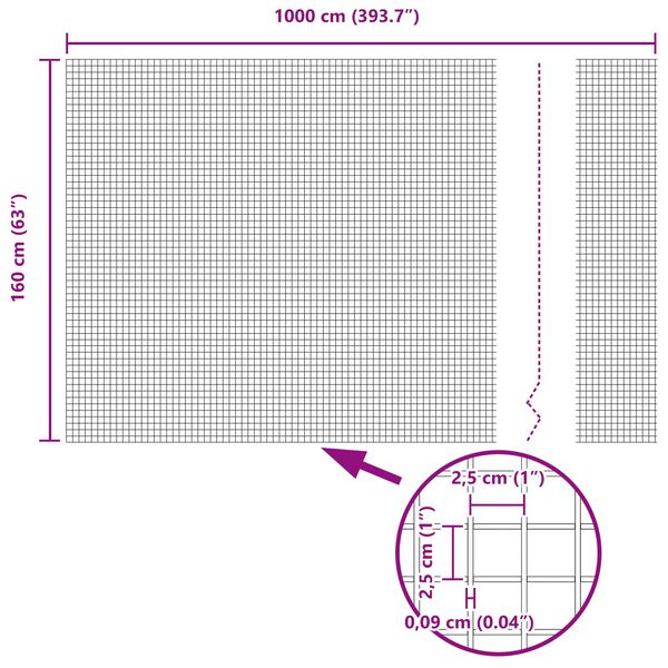 vidaXL Gelaste draadhek Groen 1.6 x 10 m Staal