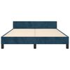 vidaXL Bedframe zonder matras 140x200 cm fluweel donkerblauw