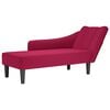 vidaXL Chaise longue met rechterarmleuning fluweel wijnrood