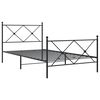 vidaXL Bedframe met hoofd- en voeteneinde metaal zwart 107x203 cm