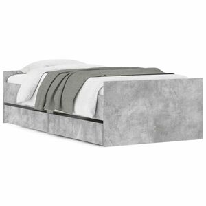 vidaXL Bedframe met lades betongrijs 100x200 cm