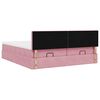 vidaXL Ottoman bed met matrassen en LED's 160x200cm fluweel roze