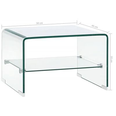 vidaXL Salontafel 50x45x33 cm gehard glas transparant