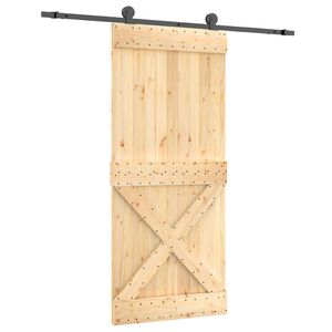 vidaXL Schuifdeur 90 x 210 cm Massief Grenenhout (Niet-Behandeld)