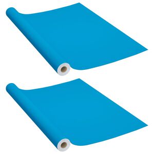 vidaXL Meubelfolies zelfklevend 2 st 500x90 cm PVC azuurblauw