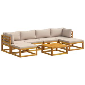 vidaXL Bankstel 7 st Naturel Massief Acaciahout