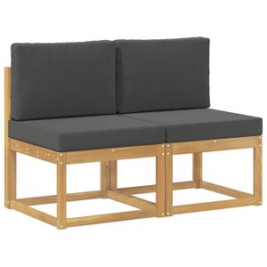 vidaXL 2 Stuk Buiten Midden Sofa Massief Acaciahout Wit