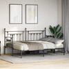 vidaXL Bedframe voor een daybed met hoofdeinde Zwart 80 x 200 cm Staal