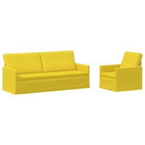vidaXL Bankstel 2 pcs Lichtgeel Stof