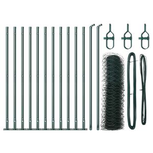 vidaXL Afrasteringspaal Staal en PVC Groen