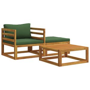vidaXL Modulaire bankset met kussens 3 st 2-zits Massief Acaciahout