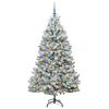 vidaXL Kunstkerstboom met 300 LED Groen en Wit 180 cm PVC en Metaal