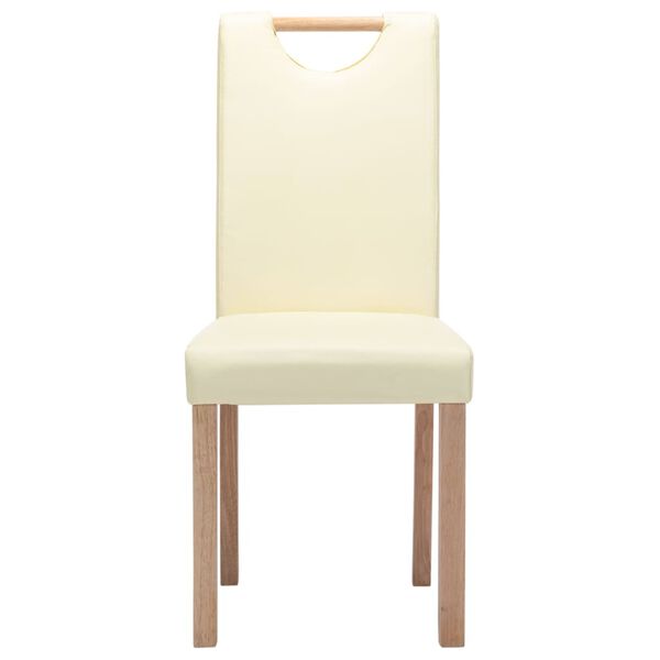 vidaXL Eetkamerstoelen 4 st kunstleer cr&egrave;mekleurig