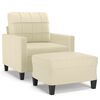 vidaXL Fauteuil met voetenbank 60 cm kunstleer cr&egrave;mekleurig