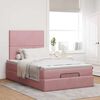 vidaXL Ottoman bed met matrassen 120x190cm fluweel roze