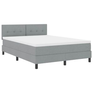 vidaXL Boxspring bed met hoofdeinde Lichtgrijs 140 x 200 cm Stof