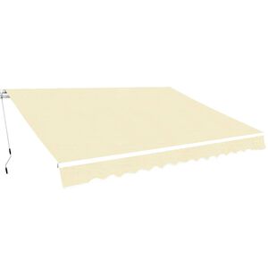 vidaXL Luifel handmatig uittrekbaar 400 cm cr&egrave;me