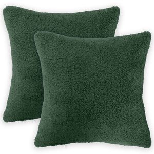 vidaXL Kussensloop 2 pcs HEERLEN Donkergroen 30 x 30 cm Boucl&eacute;