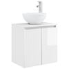 vidaXL Wandgemonteerde wastafelmeubel Hoogglans Wit 49,5 x 35 x 63 cm