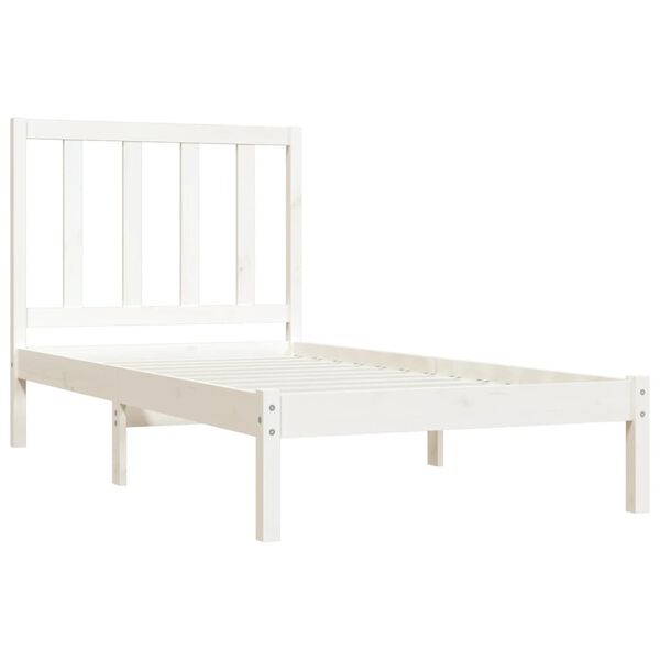 vidaXL Bedframe massief grenenhout wit 100x200 cm