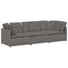 vidaXL Modulaire bank met kussens corduroy stof lichtgrijs