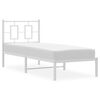 vidaXL Bedframe met hoofdbord zonder matras metaal wit 75x190 cm