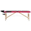 vidaXL Massagetafel inklapbaar 3 zones hout zwart en roze