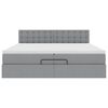 vidaXL Ottoman bed met matras 200x200 cm stof lichtgrijs