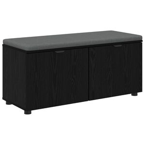 vidaXL Halbank met kussen met plank Zwarte Eik 100 x 38 x 46 cm