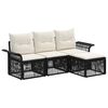 vidaXL Tuinbankenset 4 st Zwart poly rattan