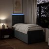 vidaXL Boxspring met matras stof donkergrijs 90x190 cm