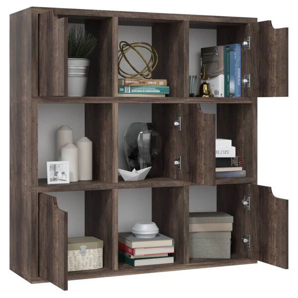 vidaXL Boekenkast 88,5x27,5x88 cm bewerkt hout gerookt eiken