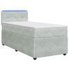 vidaXL Boxspring Bed met Matras en LED Lichtgrijs 90 x 190 cm Fluweel