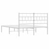 vidaXL Bedframe met hoofdbord metaal wit 160x200 cm