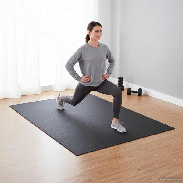 vidaXL Sportbeschermmat Zwart 213 x 152 x 0,6 cm PVC