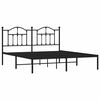 vidaXL Bedframe met hoofdbord metaal zwart 160x200 cm