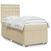 vidaXL Boxspring met matras stof cr&egrave;mekleurig 90x200 cm