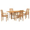 vidaXL Tuin eettafelset 5 pcs Bruin Massief Teakhout
