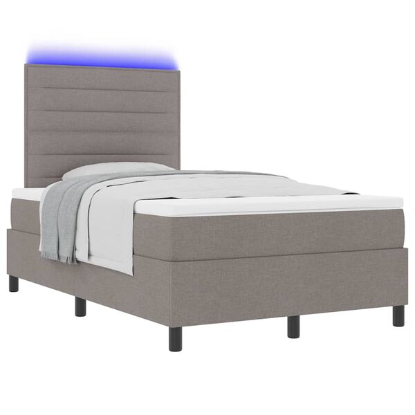 vidaXL Boxspring bed met matras met LED Taupe 120 x 190 cm Stof